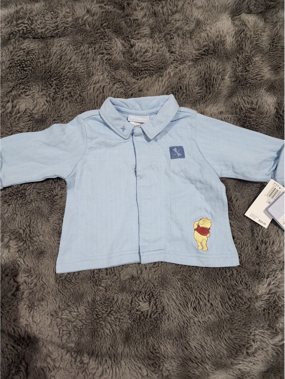 Vintage Winnie The Pooh Long Sleeve Shirt Size 3 Months Rare NWT